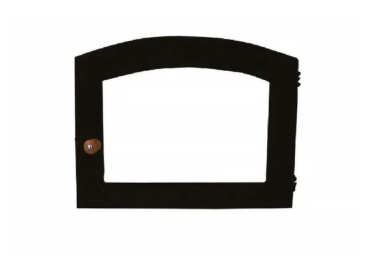 Porta Forno Ferro Fundido Vidro Batoque Madeira 42x40cm