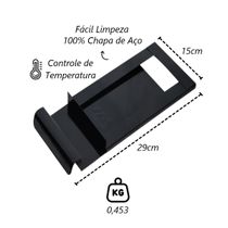 Registro Regulador Chamine Chapa Aço Preta Paulista 15x29cm