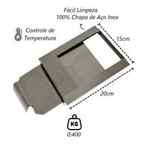 Registro Regulador Chamine Chapa Aço Inox Popular 15x20cm