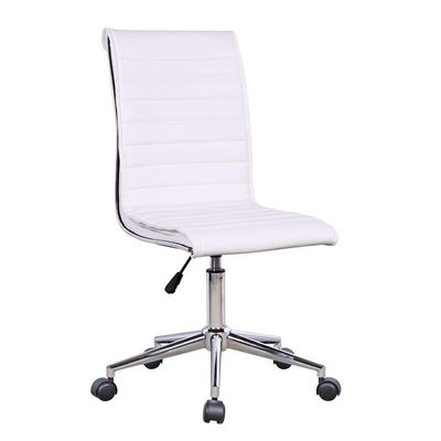 Conjunto de Mesa Studio Nogal 150 cm com Cadeira de Escritório Secretária Giratória Marilyn Branca
