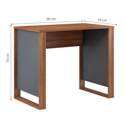 Conjunto de Mesa Morada Amendola e Grafito com Cadeira de Escritório Diretor Giratória Lauren Preta