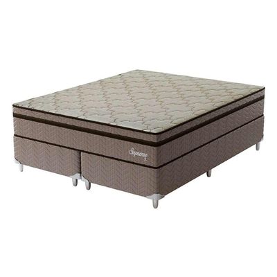 Cama Box com Colchão Queen Supreme Mola Ensacada (72x158x198) Dourado
