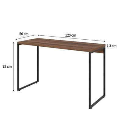 Conjunto de Mesa Studio Nogal 120 cm com Cadeira de Escritório Diretor Giratória Oslo Preta