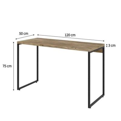 Conjunto de Mesa Studio Carvalho 120 cm com Cadeira de Escritório Secretária Giratória Javix Preta