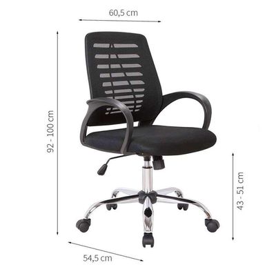 Conjunto de Mesa Studio Branca 150 cm com Cadeira de Escritório Secretária Giratória Light Preta