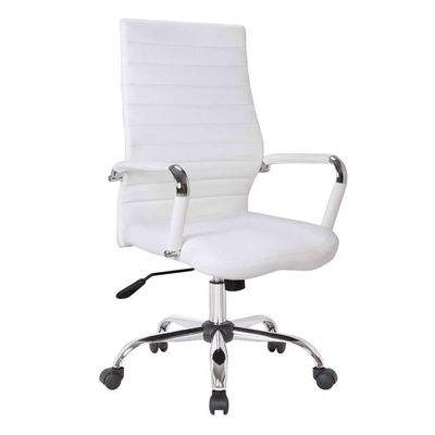 Conjunto de Mesa Studio 120 cm com Cadeira de Escritório Diretor Giratória Cleaner Branca