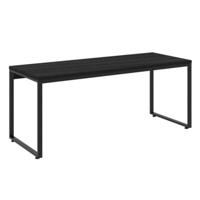 Conjunto de Mesa Kuadra com Cadeira de Escritório Secretária Giratória Marilyn Preta