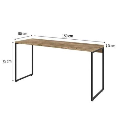 Conjunto de Mesa Studio Carvalho 150 cm com Cadeira de Escritório Diretor Giratória Oslo Preta