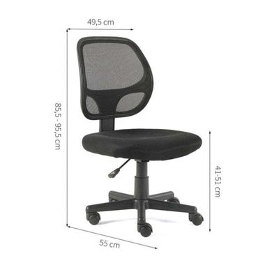 Conjunto de Mesa Studio com Cadeira de Escritório Secretária Giratória Oxford Preta