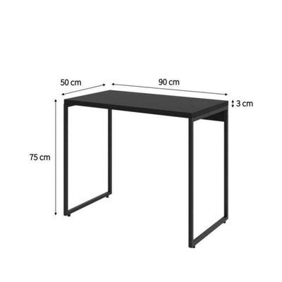 Conjunto de Mesa Studio com Cadeira de Escritório Secretária Giratória Oxford Preta