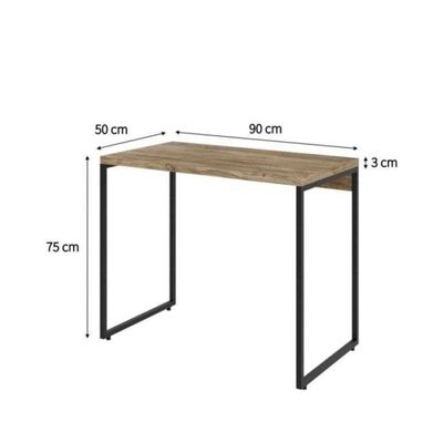 Conjunto de Mesa Studio Carvalho com Cadeira de Escritório Diretor Giratória Lauren Preta