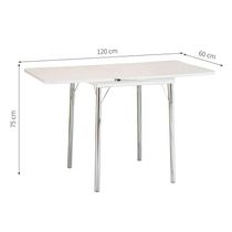 Mesa de Cozinha Dobrável Retangular Nádia Cromada 120 cm
