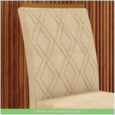 Conjunto Sala De Jantar Mesa 160cm Vidro 6 Cadeiras