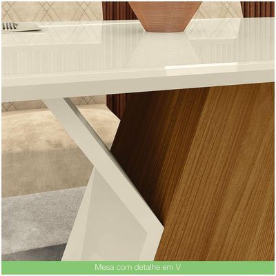 Conjunto Sala De Jantar Mesa 160cm Vidro 6 Cadeiras