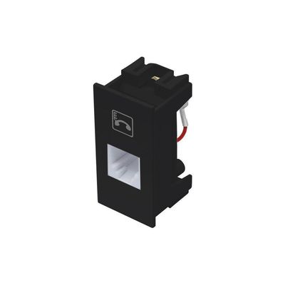 Módulo Tomada Para Telefone Fame Habitat Black Rj11 4 Vias Preto