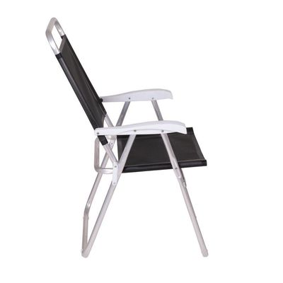 Cadeira De Praia Alumínio Master Plus Até 120kg Cores Mor Cor:preto Preto