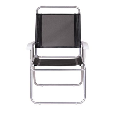 Cadeira De Praia Alumínio Master Plus Até 120kg Cores Mor Cor:preto Preto
