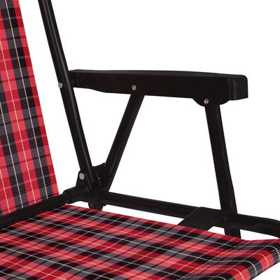 Cadeira De Praia Varanda Xadrez Em Aço 110 Kg Cores Mor Cor:vermelho Vermelho
