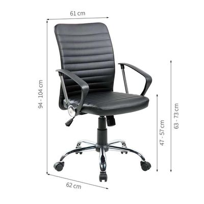 Conjunto de Mesa Studio Branca com Cadeira de Escritório Diretor Giratória Oslo Preta