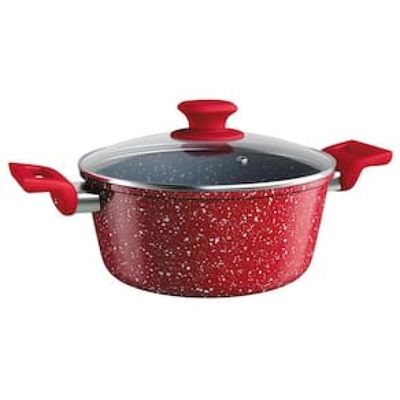 Caçarola Euro Home Colorstone 5 Camadas Antiaderente Vermelha  4,8 L
