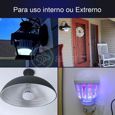 Lâmpada Luz Led Branco 15W Atrai Choque Mosquito Insetos