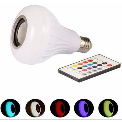 Lâmpada Led Caixa De Som Bluetooth Musical Com Controle Rgb