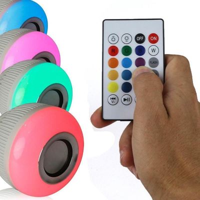 Lâmpada Led Musical Rgb Bluetooth Controle Remoto 8 Cores