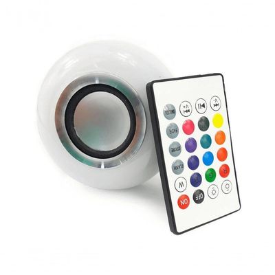 Lâmpada Led Rgb Musical Bluetooth 3W Controle Remoto