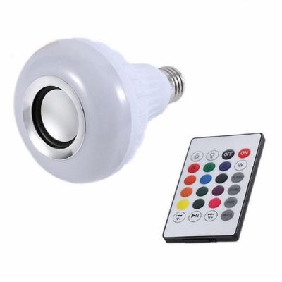 Lâmpada Led Musical Bluetooth Luzes Rgb Controle Remoto