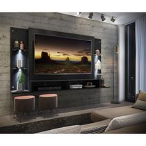 Painel Tv 60'' com 4 Leds e Prateleiras de Vidro Vegas
