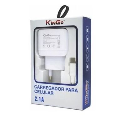 Kit Carregador Moto G5 S Plus com Cabo Micro Usb V8 Kingo