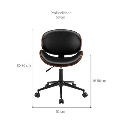Conjunto de Mesa Studio Carvalho com Cadeira de Escritório Diretor Giratória Bergen Preta