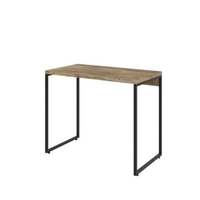 Conjunto de Mesa Studio Carvalho com Cadeira de Escritório Diretor Giratória Bergen Preta