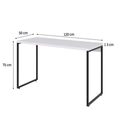Conjunto de Mesa Studio Branca 120 cm com Cadeira de Escritório Diretor Giratória Cleaner Preta