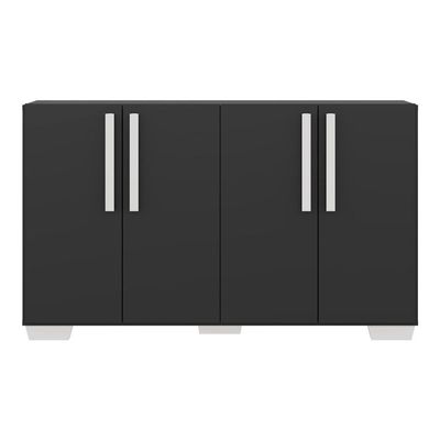 Aparador Buffet 4 Portas Com Pés Quadrados Preto/branco