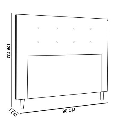 Cabeceira Luna Para Cama Box Solteiro 90cm Preto