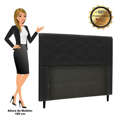 Cabeceira Luna Para Cama Box Solteiro 90cm Preto