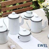 17164914305744 Bule Para Café Tradicional Esmaltado Branco 1,5 L Ewel