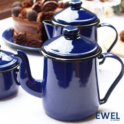 Bule Para Café Tradicional Esmaltado Azul 1,5 L Ewel
