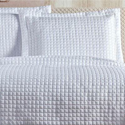 Cobre Leito Queen Plata Percal 200 Fios 3 Peças Branco