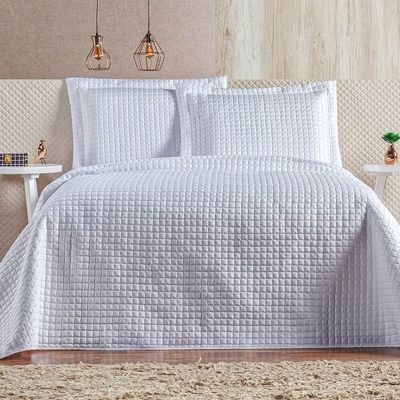 Cobre Leito Queen Plata Percal 200 Fios 3 Peças Branco