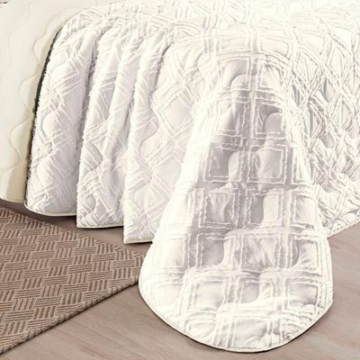 Cobre Leito Queen Aveline Micropercal 300 Fios 3 Peças Off White