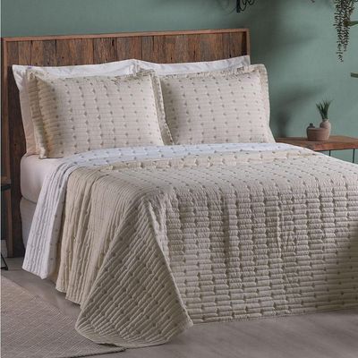 Cobre Leito King Decor Bordado 200 Fios 3 Peças - Avela