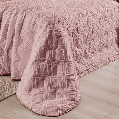 Cobre Leito King Aveline Micropercal 300 Fios 3 Peças Rose