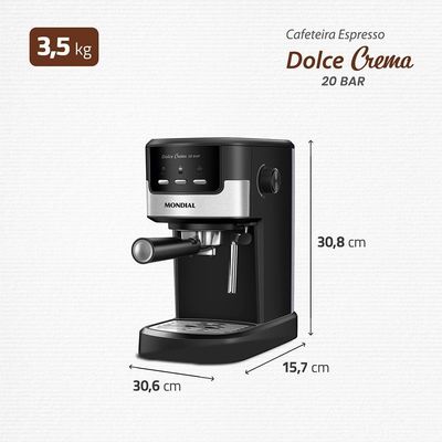 Cafeteira Espresso Dolce Crema 20 Bar Mondial C-20-EC 127V/60HZ