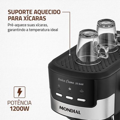 Cafeteira Espresso Dolce Crema 20 Bar Mondial C-20-EC 127V/60HZ