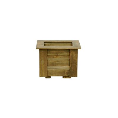 Cachepô Malta Madeira Maciça 25x25x17 Cm Natural-madeira