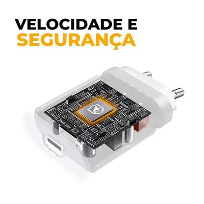 Carregador Turbo Tipo C Para Android Qc 3.0 Até 25w - Branco - Gshield