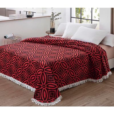 Colcha Casal Chenille Canelada Isadora Verm. Preto Jolitex