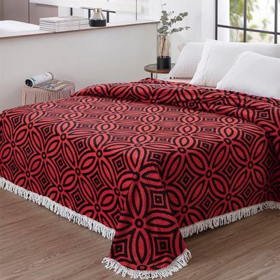 Colcha Casal Chenille Canelada Isadora Verm. Preto Jolitex